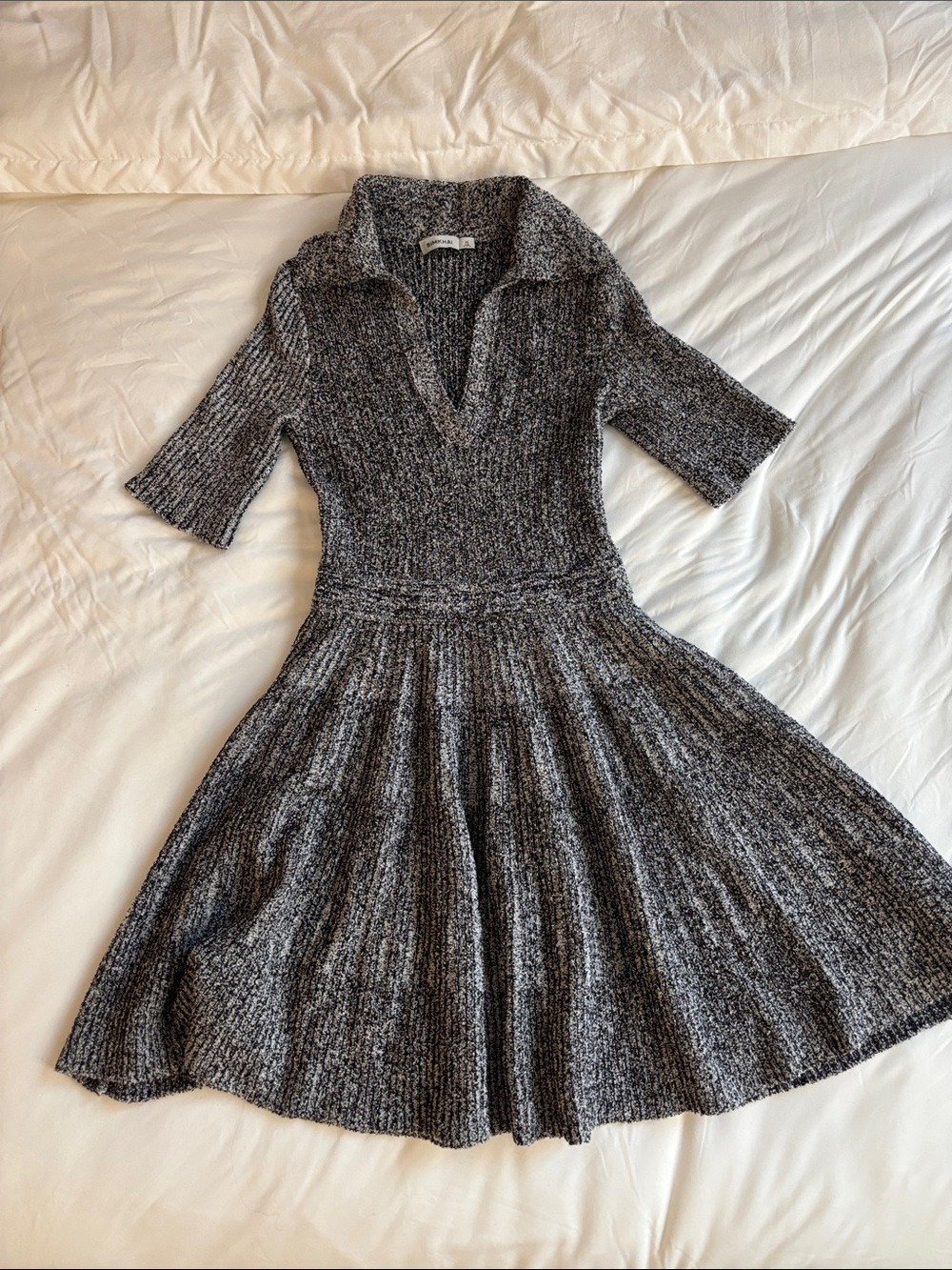 Jonathan Simkhai Gray Marled Knit Midi Dress